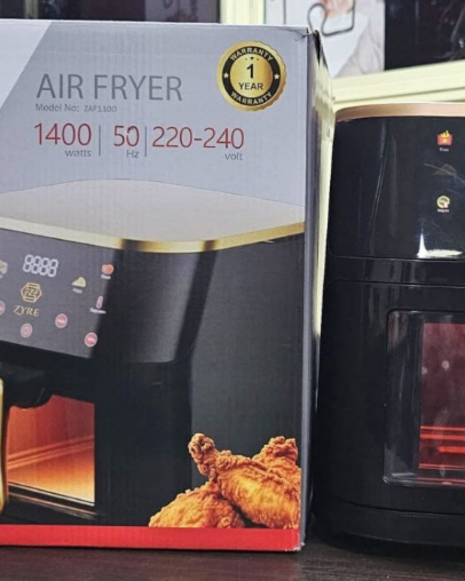 *11LTRS LARGE SIZE ZYRE HIGH TECH 1400WATTS OIL-FREE HEALTHY AIR FRYER (HIGHLY RECOMMENDED)