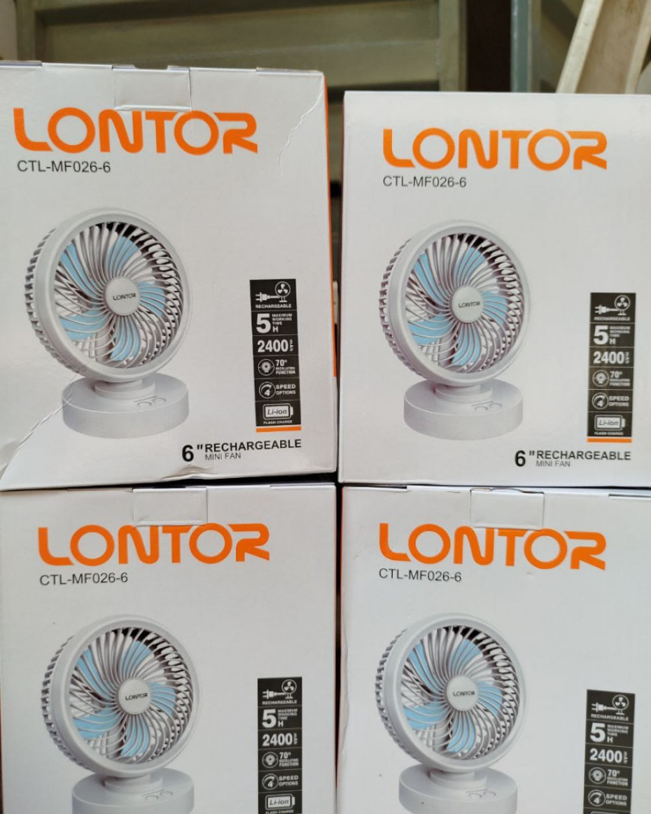 *6 INCHES DURABLE RECHARGEABLE ROTATING FAN.