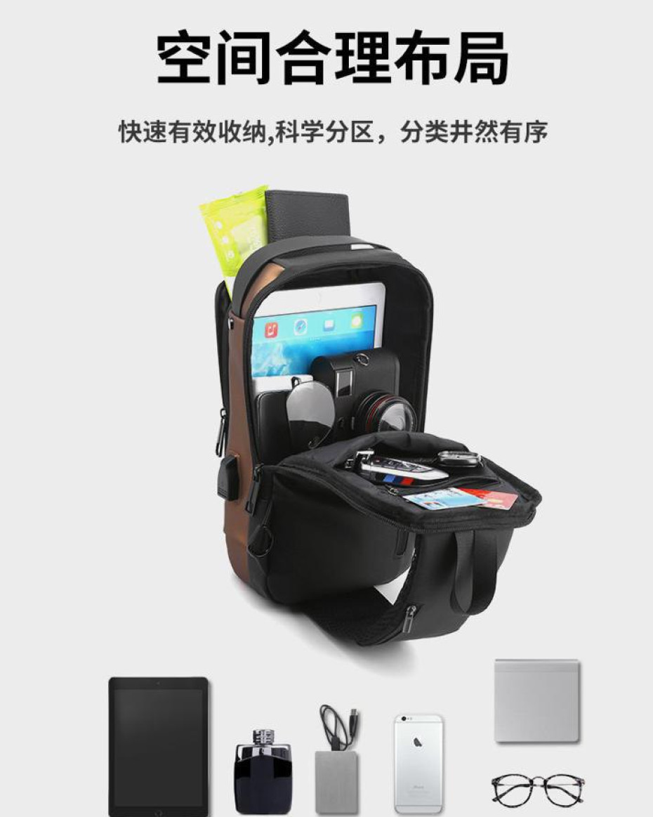 *High Quality Waterproof Anti theft Cross bag with USB port... available in 2colors posted...