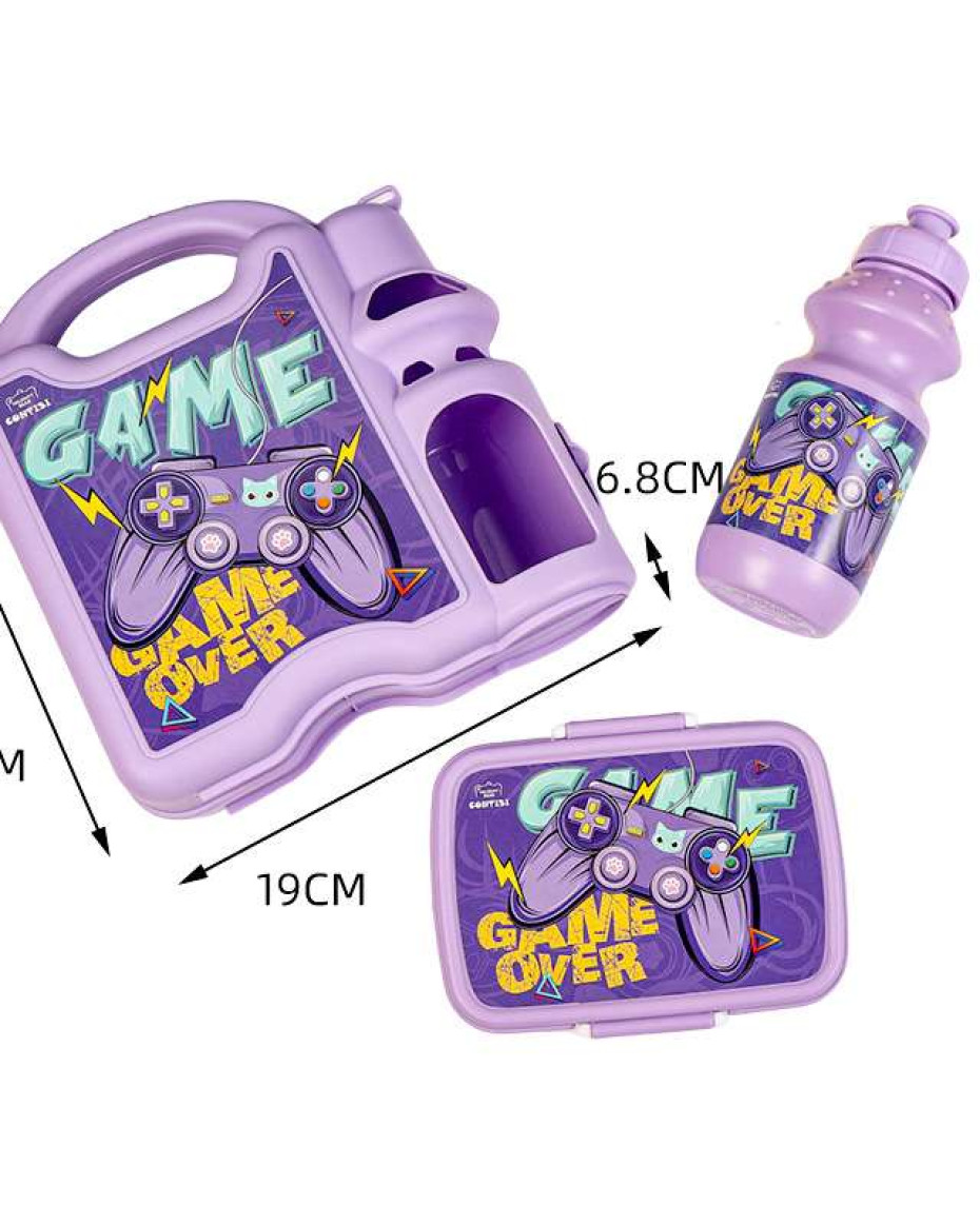 *Portable Compartment Children Disney Cartoons Bento Lunch Box Set