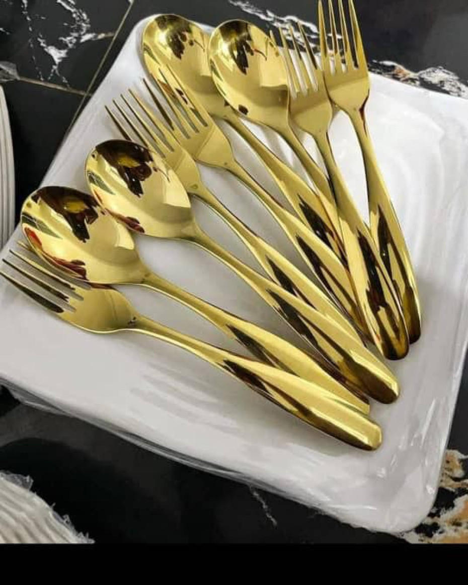 *QUALITY NON FADING GOLD CUTLERY….Spoon 6pcs….Fork