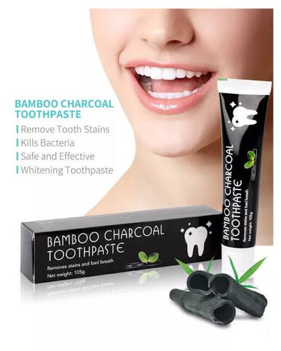 *BAMBOO ACTIVATED CHARCOAL & COCONUT SHELL WHITENING TOOTHPASTE..