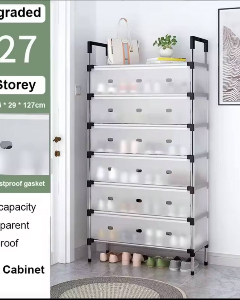 *New Design 4,6 and 7Steps Dustproof DIY Shoe Rack Stainless Steel Pipes*..