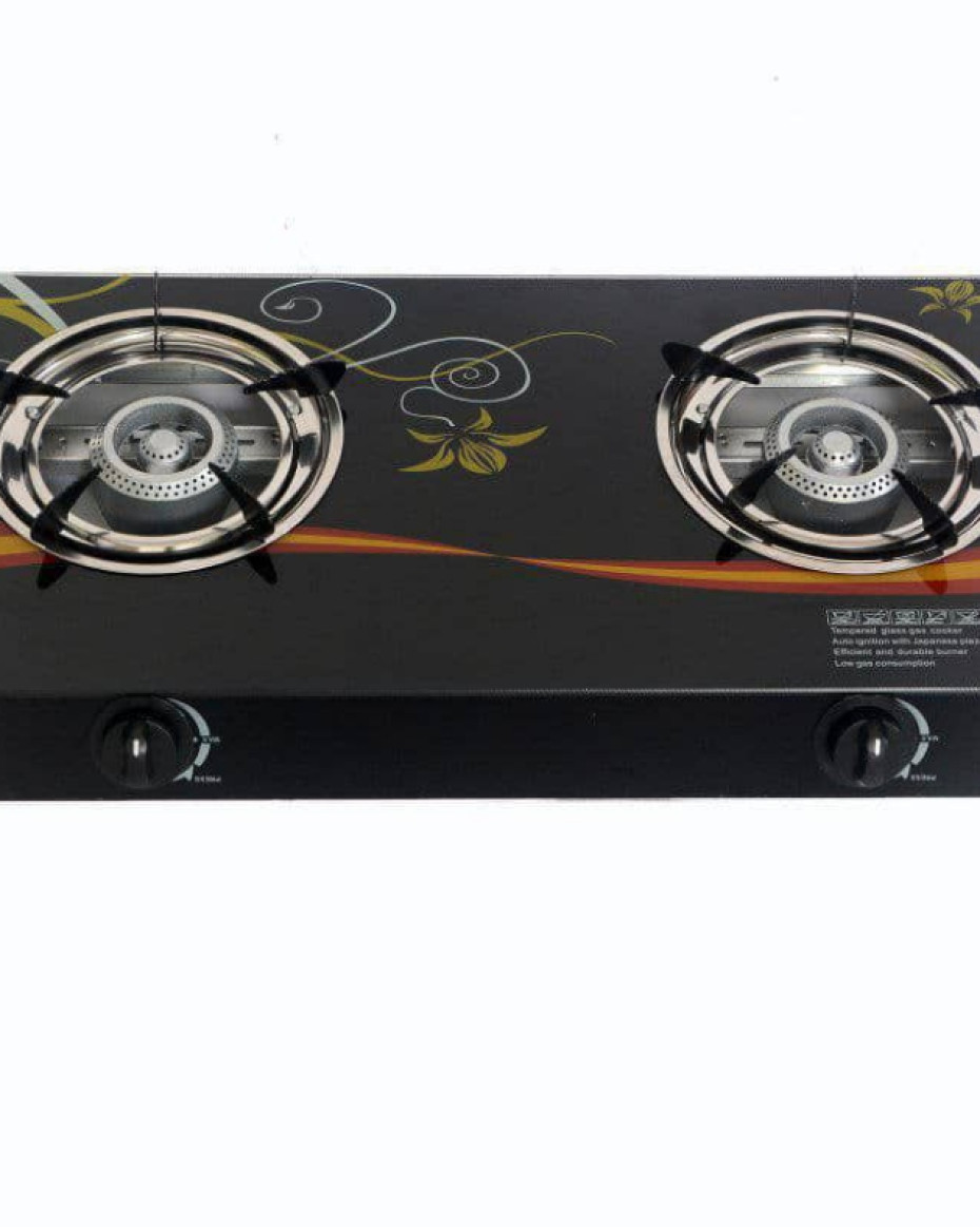 *2 FACE BURNER MAXIMUS GLASS AUTO IGNITION TABLE GAS COOKER.
