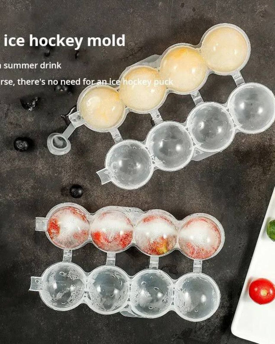 *4holes Transparent Ice mould/Ice Cream/Round Popsicle Cube Maker...