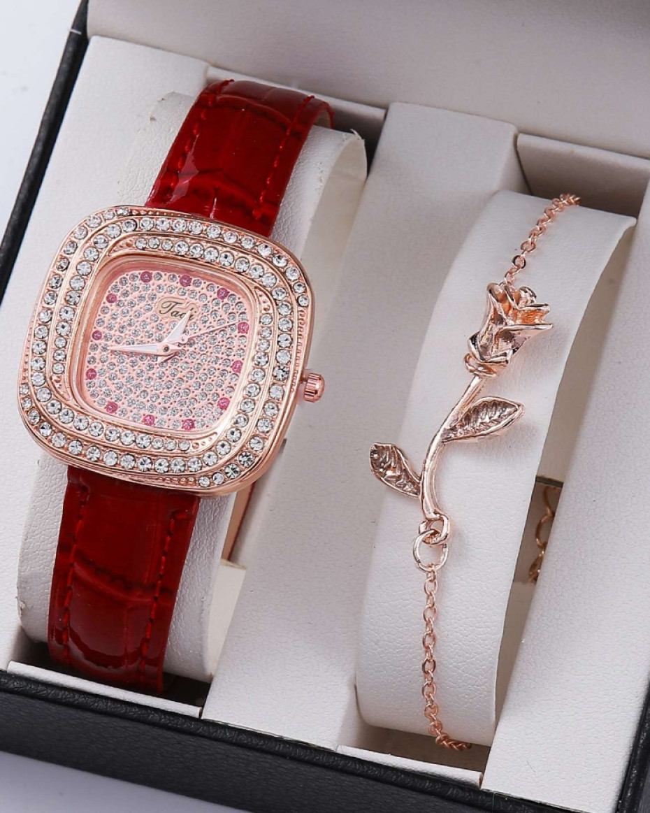 *CAREN LADIES QUALITY LEATHERđŸ˜˜ WATCH WITH BRACELET•••