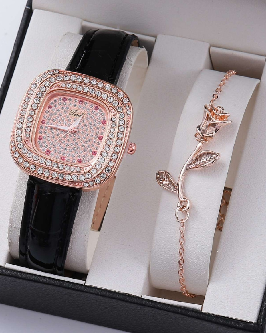 *CAREN LADIES QUALITY LEATHERđŸ˜˜ WATCH WITH BRACELET•••