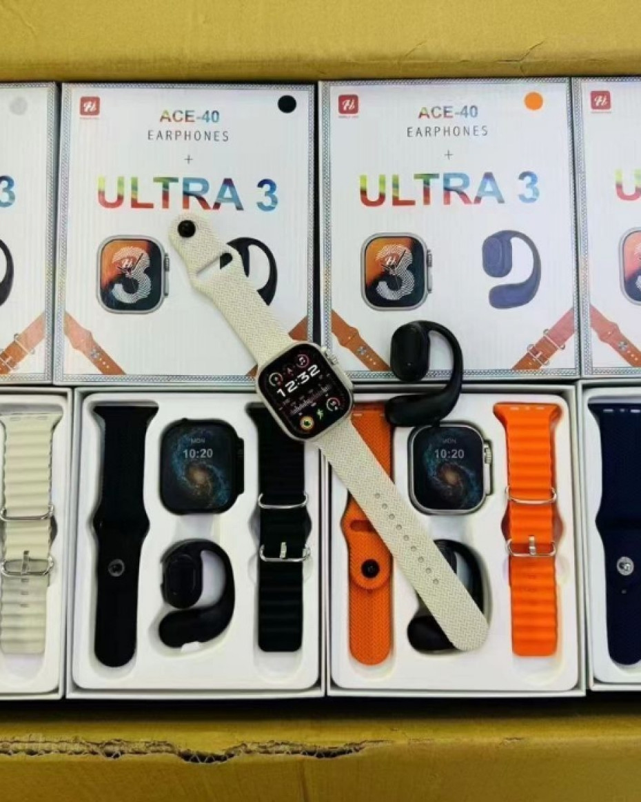 *High Quality Ultra 3(ACE 40-Ultra 3 Smart Watch) with Ear hook headphones
