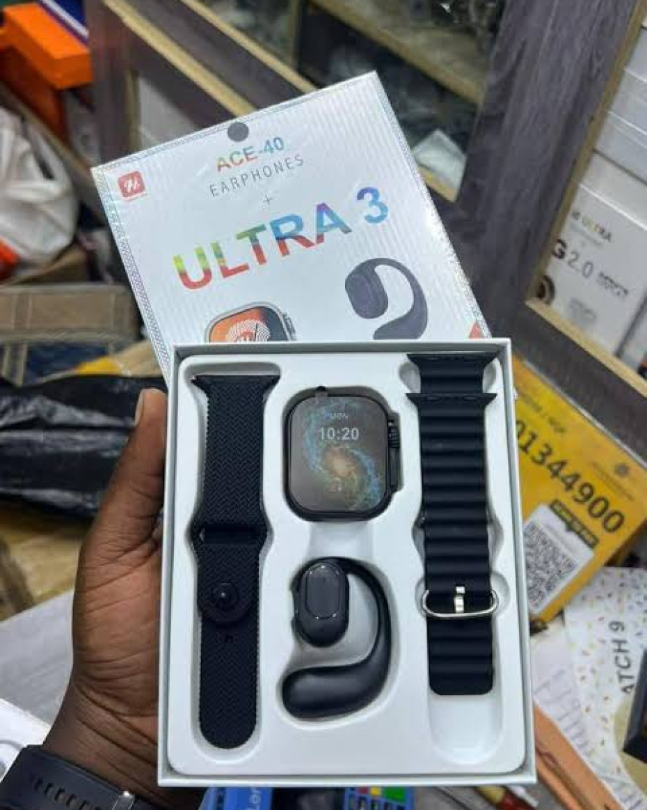 *High Quality Ultra 3(ACE 40-Ultra 3 Smart Watch) with Ear hook headphones