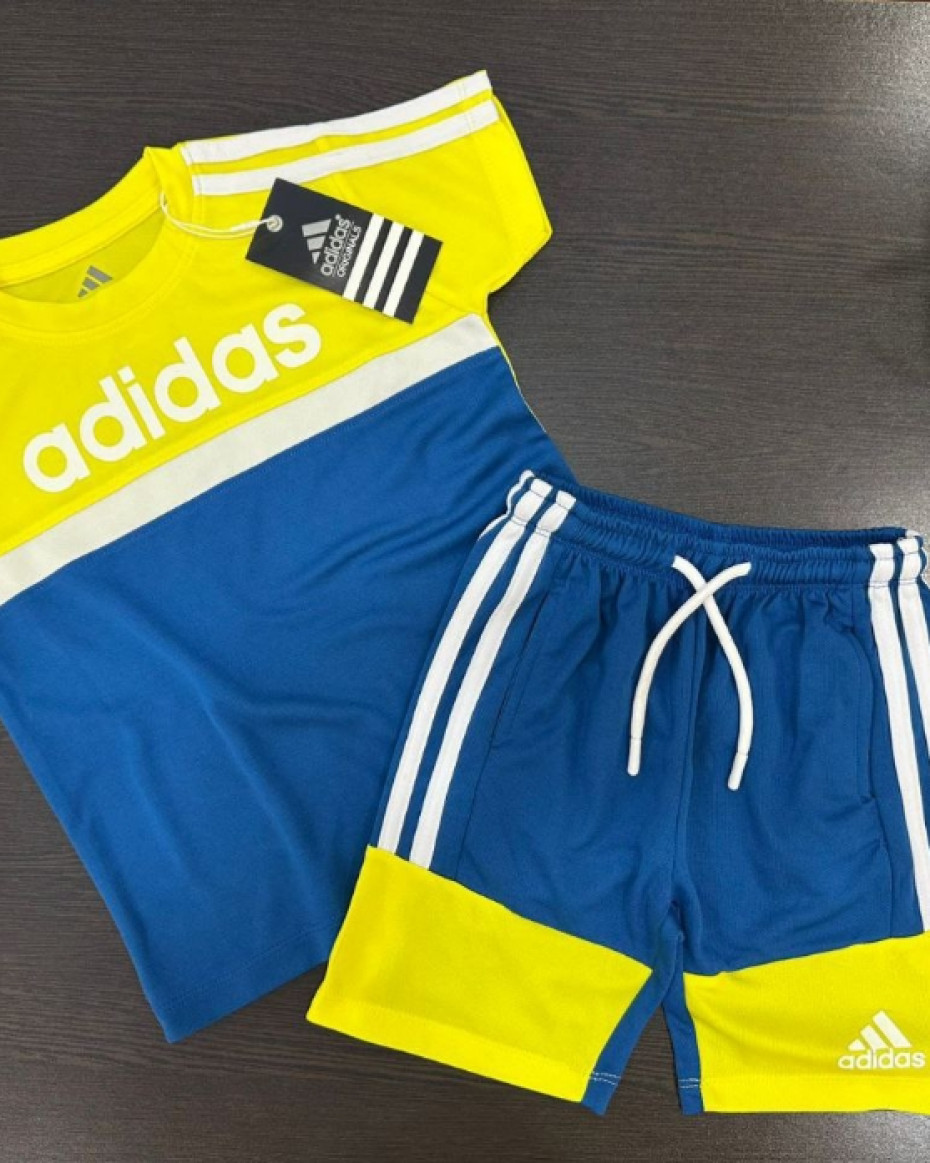 QUALITY ADIDAS BRAND JERSEY FABRIC POLO SHORT....YELLOW