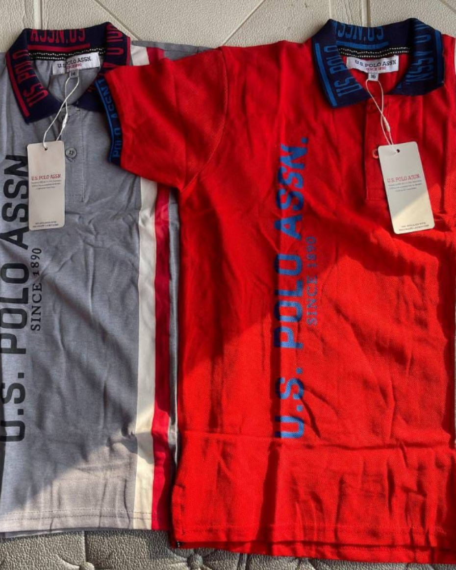 UNIQUE U.S POLO ASSN UNISEX KIDDIES POLO T-SHIRT. RED