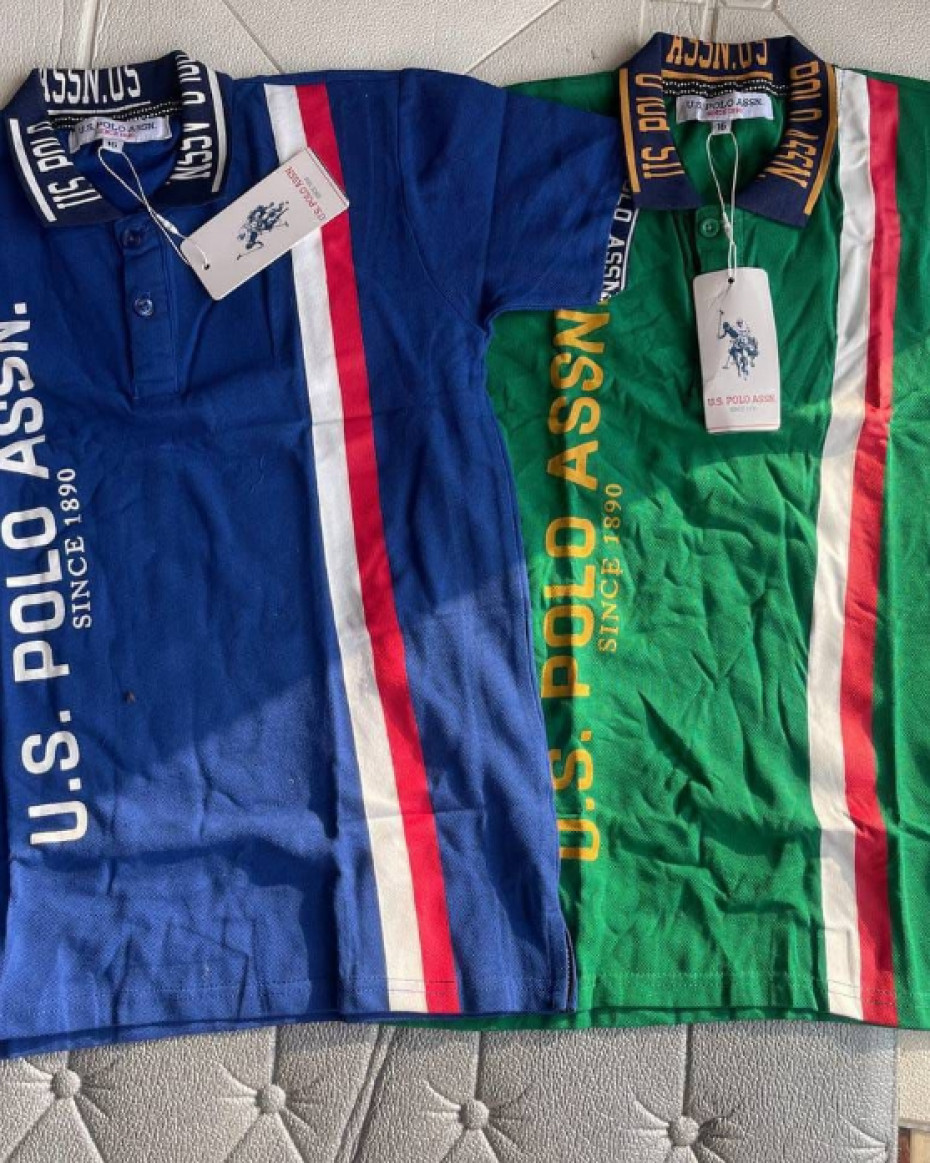 UNIQUE U.S POLO ASSN UNISEX KIDDIES POLO T-SHIRT. GREEN