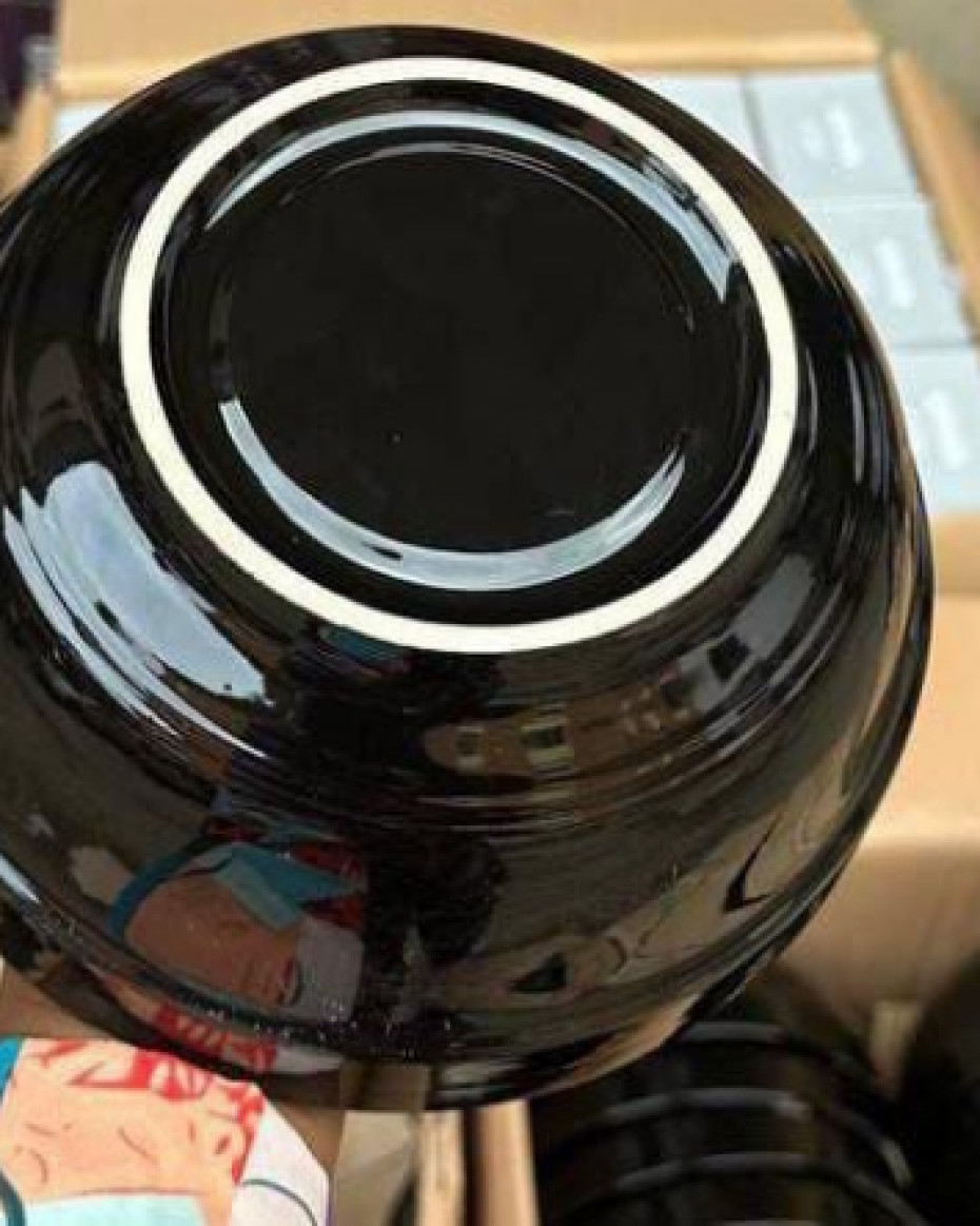 3PCS BIG SIZE QUALITY CERAMIC BREAKABLE BLACK BOWL