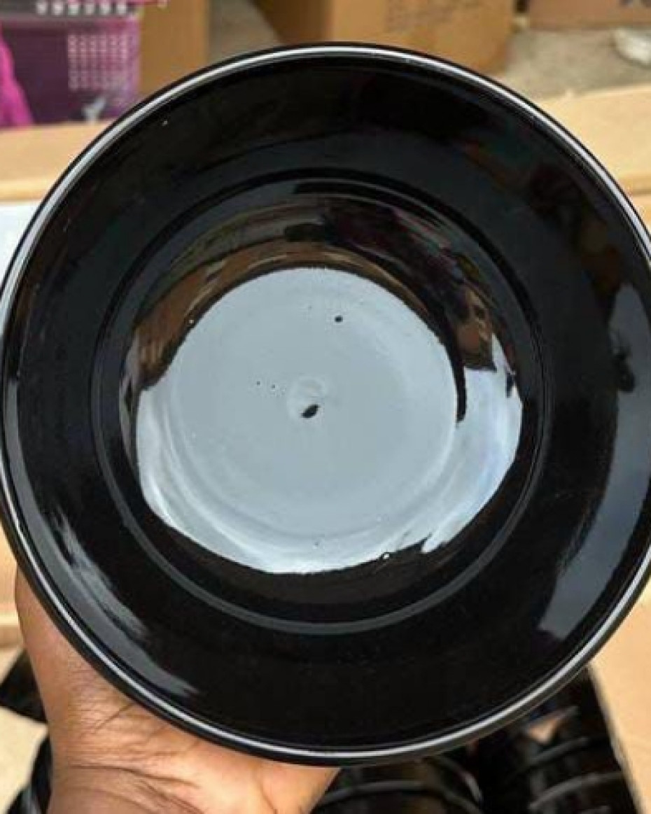 3PCS BIG SIZE QUALITY CERAMIC BREAKABLE BLACK BOWL