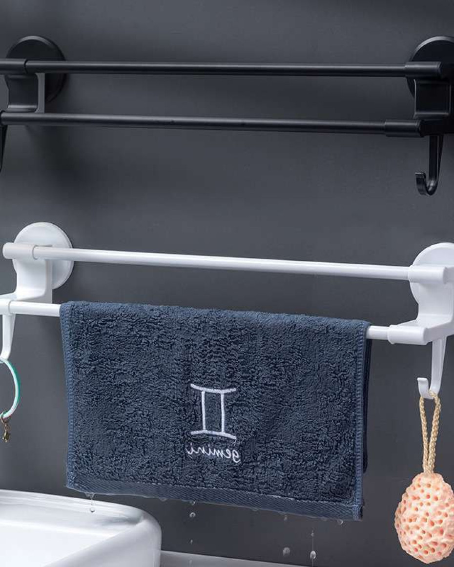 *2-STEP PUNCHING TILE/WALL-MOUNTED BATHROOM TOWEL SHELF