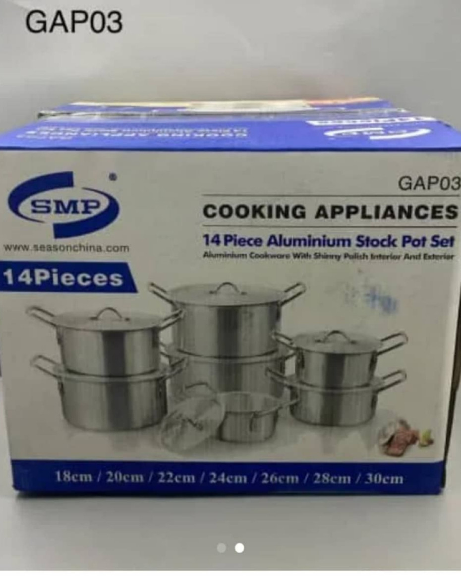 *14PIECES ORIGINAL ALUMINIUM STOCK POT SET