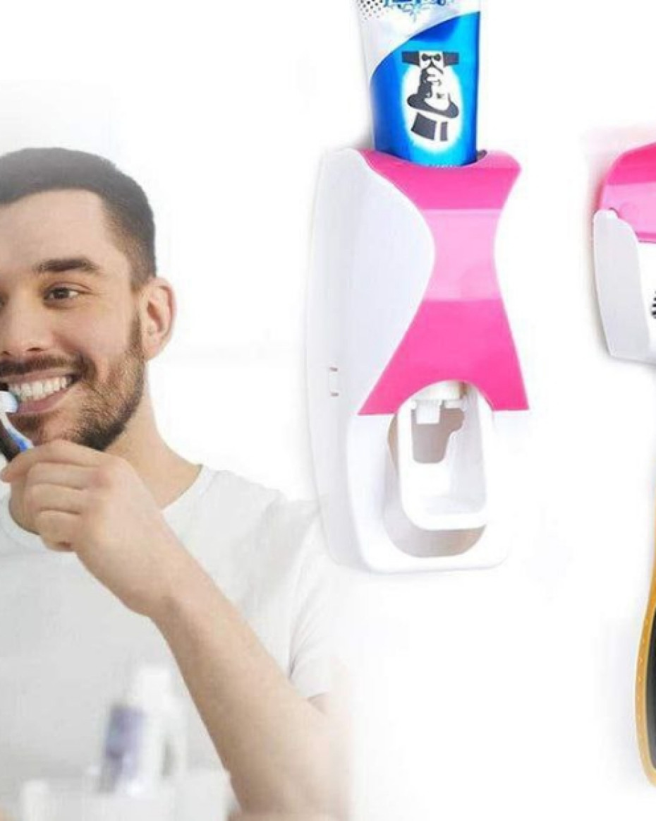 *TOOTHPASTE DISPENSER AND TOOTHBRUSH HOLDER.