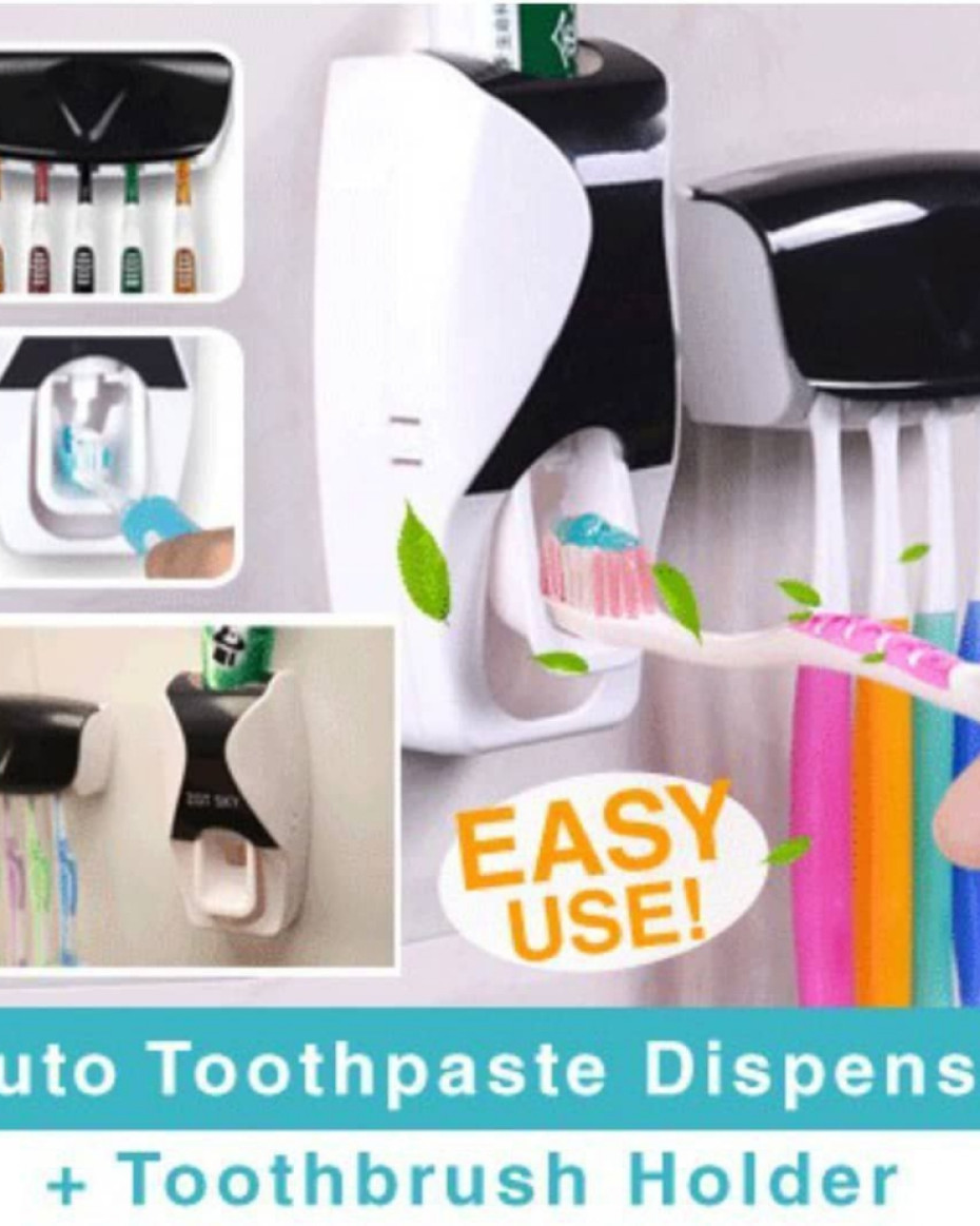 *TOOTHPASTE DISPENSER AND TOOTHBRUSH HOLDER.
