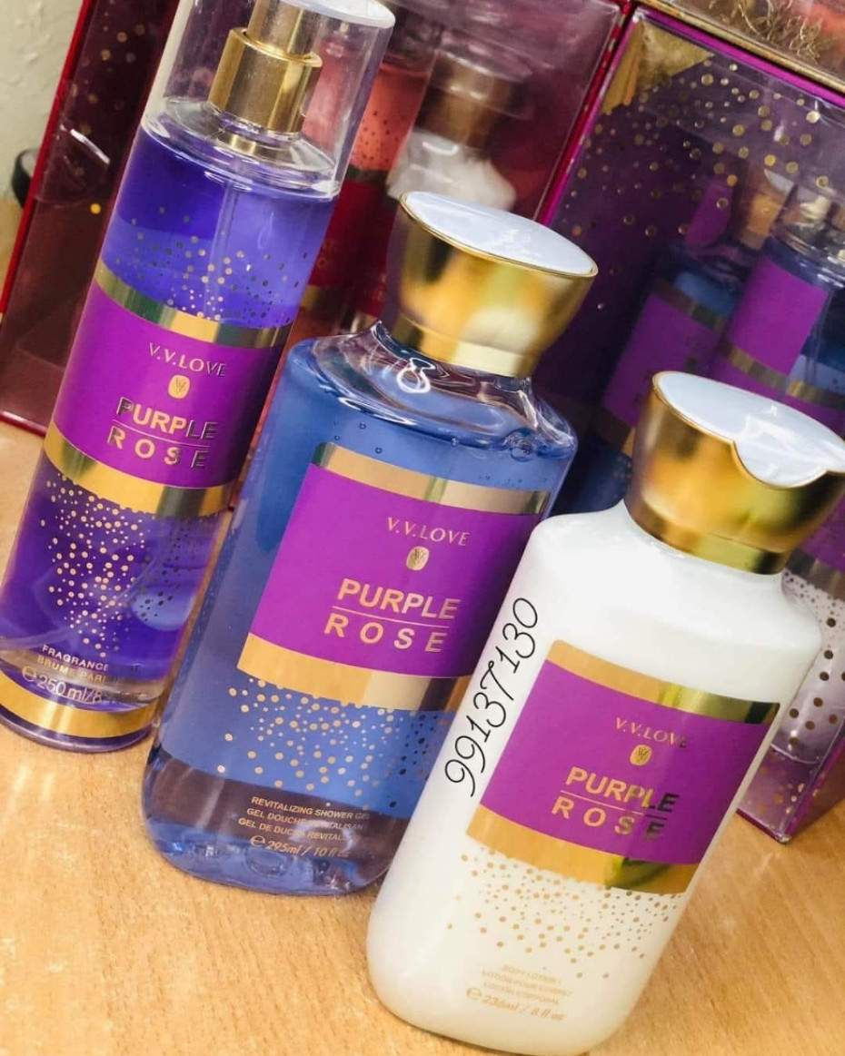 *V.V Love(Purple Rose)Passionate Obsession Perfume Shower Gel Fragrance Mist Gift Set