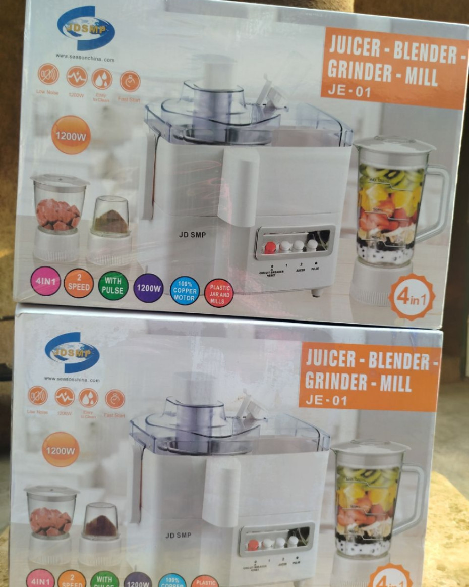 *4IN1 MULTIFUNCTIONAL FOOD PROCESSOR (JUICER, BLENDER, GRINDER & MILL
