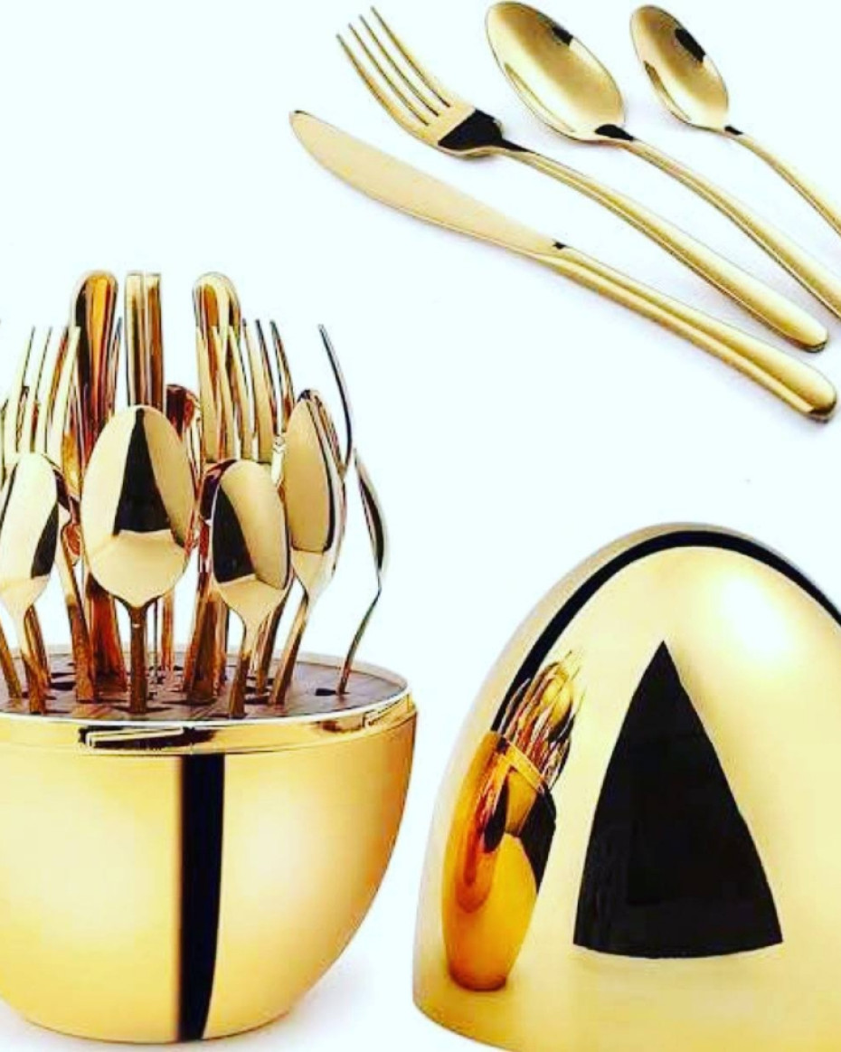 *ORIGINAL LUXURY EGG SHAPED 24PCS CUTLERY SET