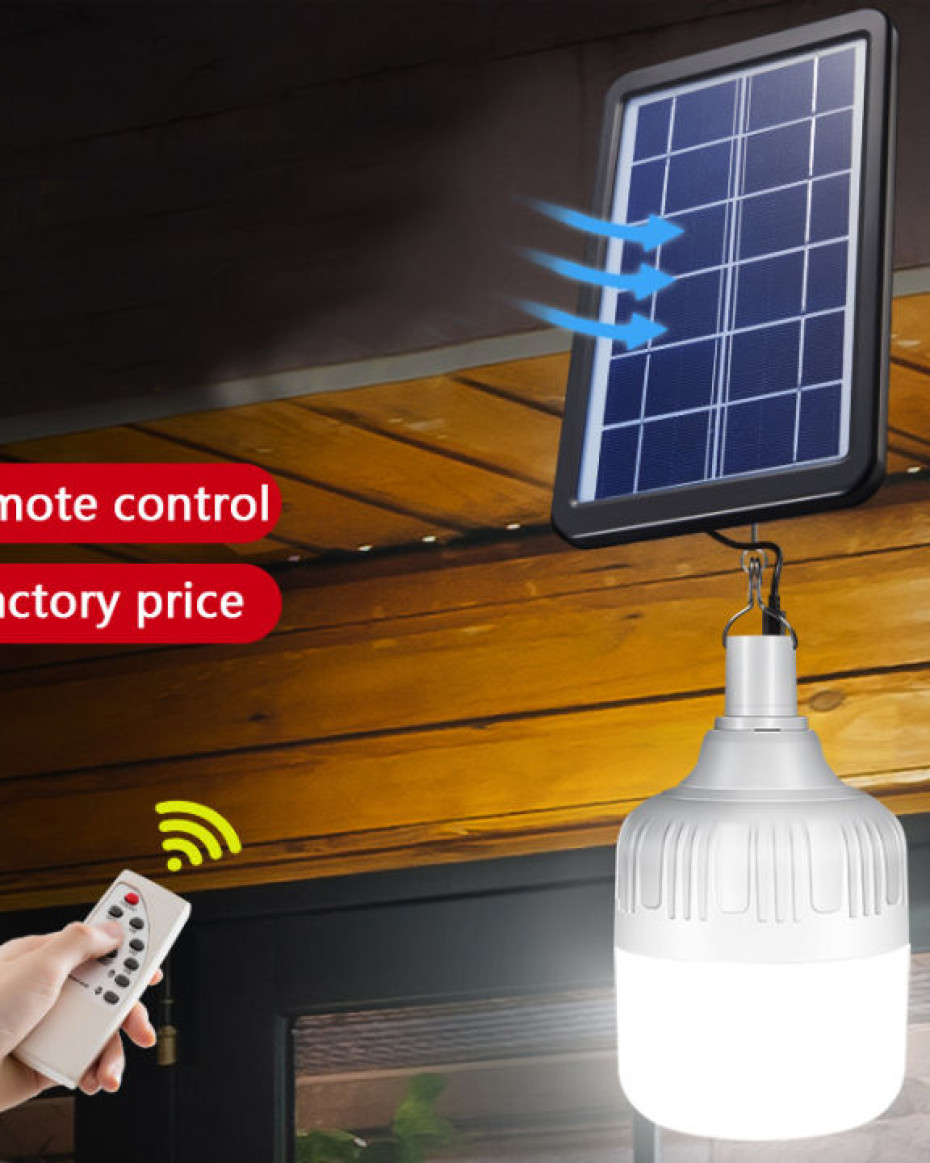 *EXTRA BRIGHT 2000MAH RECHARGEABLE SOLAR BULB WITH SOLAR PANEL