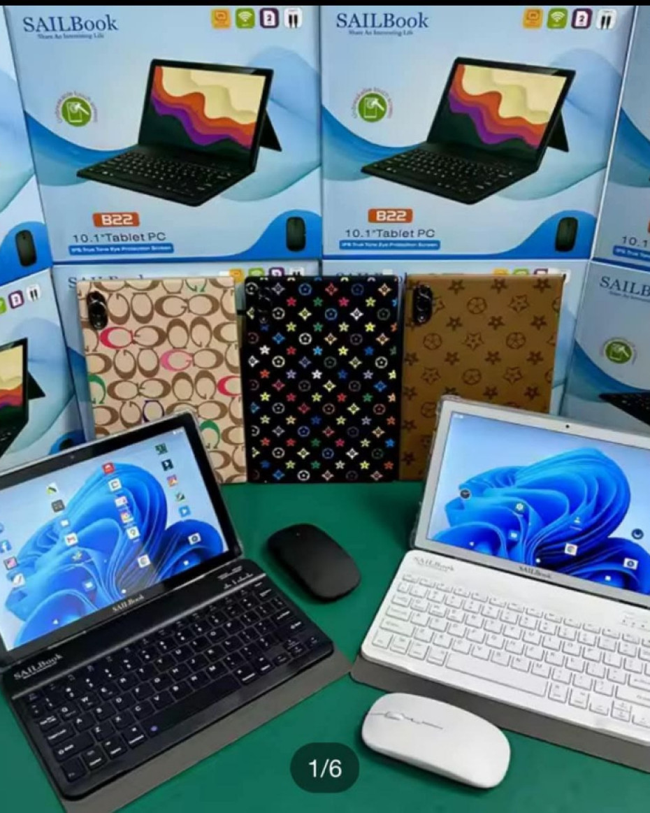 *SAIL AIR NOTE BOOK B22(UPGRADED VERSION)SIM SLOT/WIFI ENABLED 16GB+512GB,ANDROID 13 WITH FREE KEYPAD, POUCH AND MOUSE EXPLOSION PROOF SCREEN TABLET (STRONGER AND UNBREAKABLE SCREEN)WITH GIFT ITEMS AND ACCESSORIES