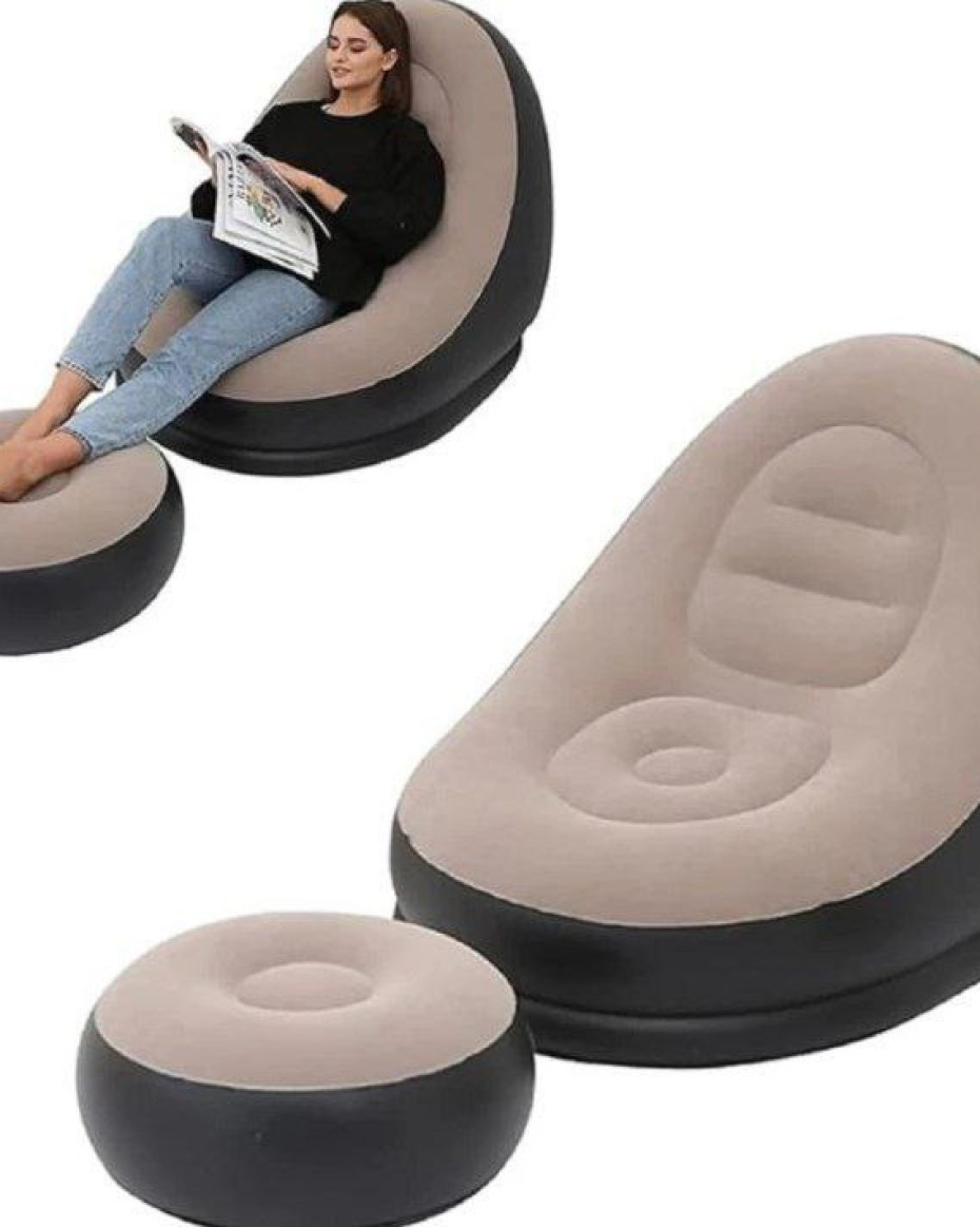 HIGH QUALITY LUXURY INFLATABLE AIR SOFACOUCH LEG REST WITH MANUAL PUMP.