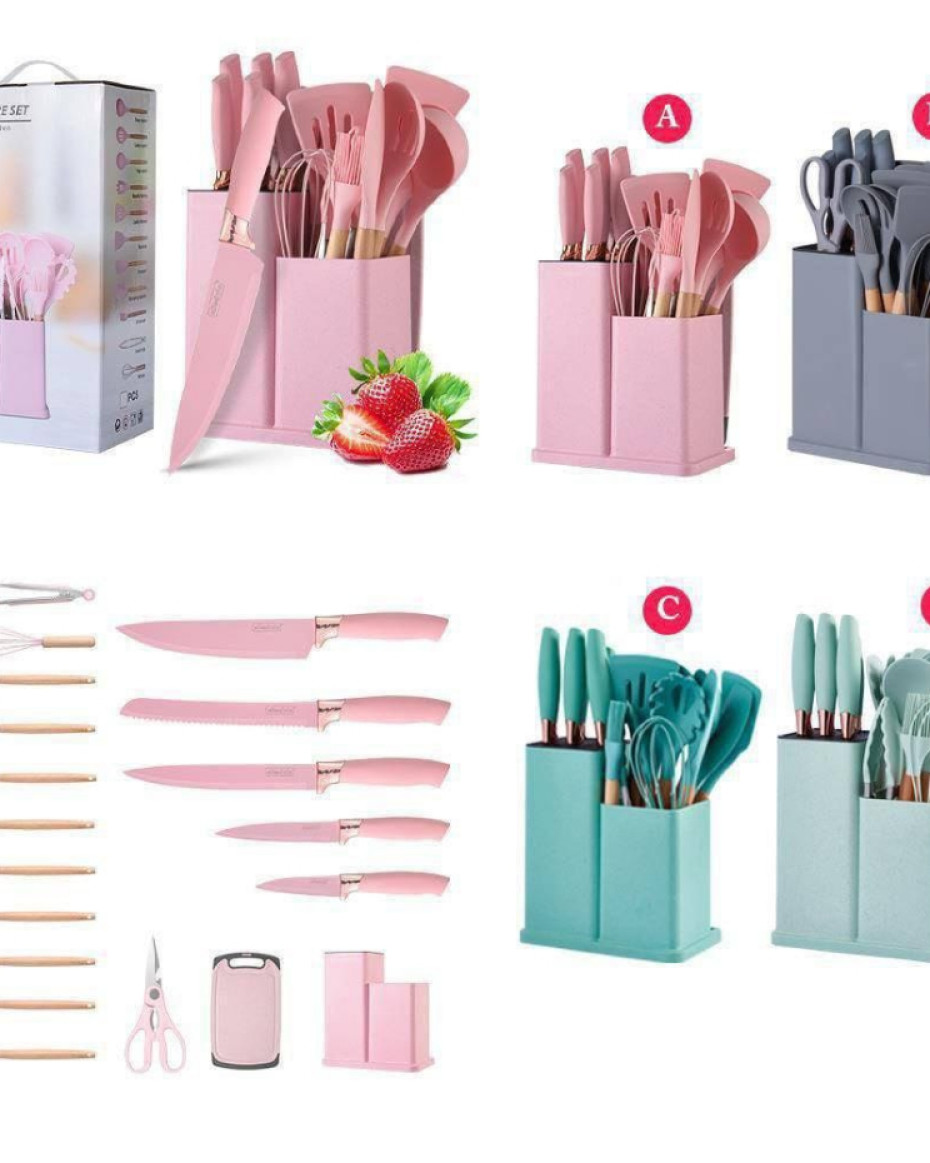 *19PCS QUALITY KITCHEN SILICON COOKING NONSTICK SET.