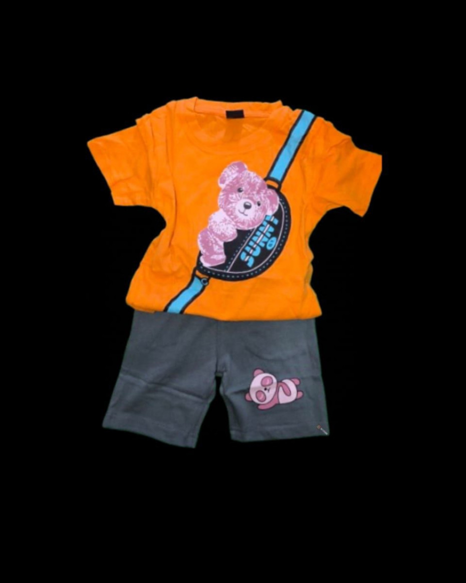 *2PC Bear Cartoon Character Smart Kids Set.. Orange