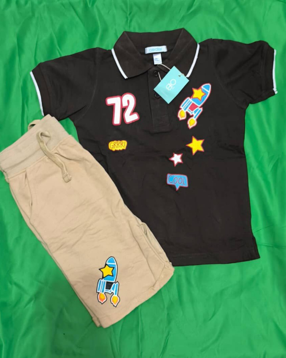 *2PCs Polo T-shirt & Short Kids Set...