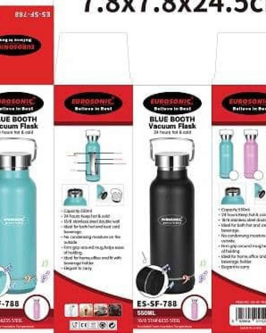 QUALITY MOBILE EUROSONIC 500MLS HOT WATER FLASK with BLUETOOTH FUNCTION THICK HANDLE.