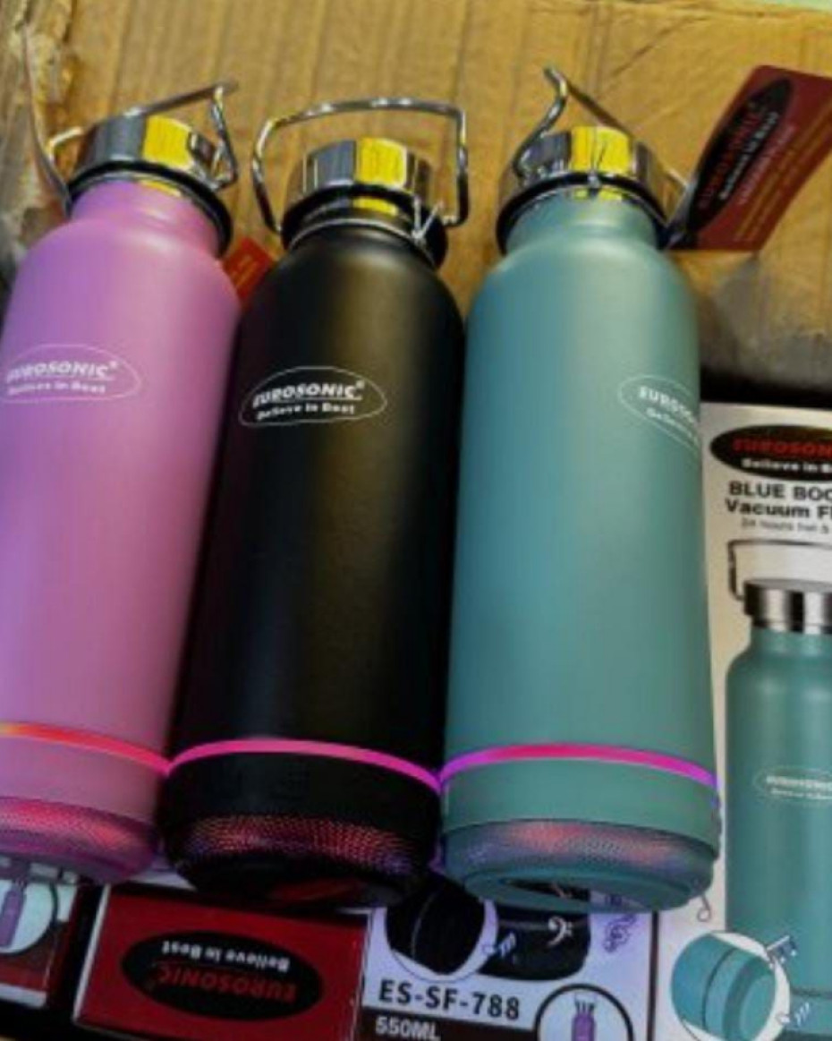 QUALITY MOBILE EUROSONIC 500MLS HOT WATER FLASK with BLUETOOTH FUNCTION THICK HANDLE.
