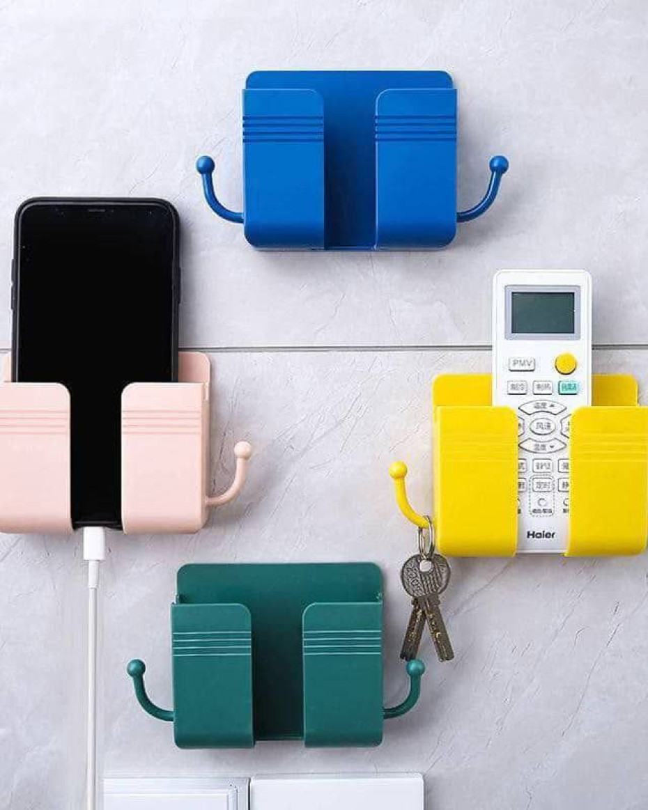 MULTIFUNCTIONAL WALL MOUNTED PHONE HOLDER REMOTE ORGANIZER.