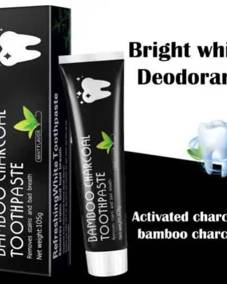 BAMBOO ACTIVATED CHARCOAL COCONUT SHELL WHITENING TOOTHPASTE..