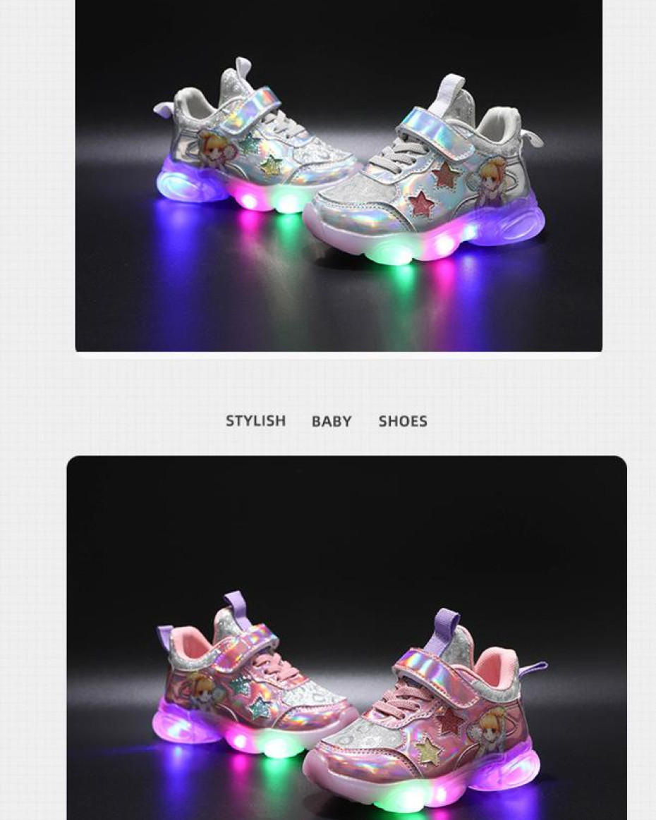 *QUALITY PRINCESS LED LIGHT SNEAKERS.