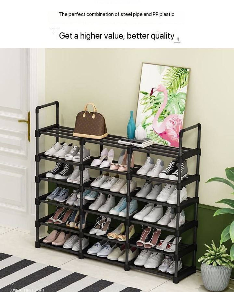 *EXOTIC THICKENING STEEL EASY ASSEMBLY DIY 6 LAYERS SHOE RACK -BY 3 COLUMNS..