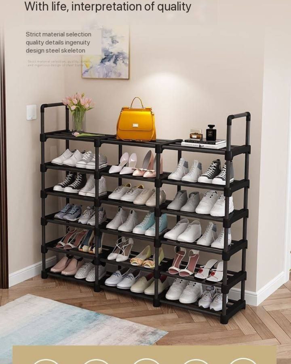 *EXOTIC THICKENING STEEL EASY ASSEMBLY DIY 6 LAYERS SHOE RACK -BY 3 COLUMNS..