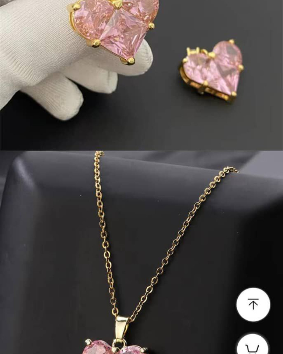 *SIMPLE & CLASSY CHAIN,RING,PENDANT EARRING JEWELRY SET