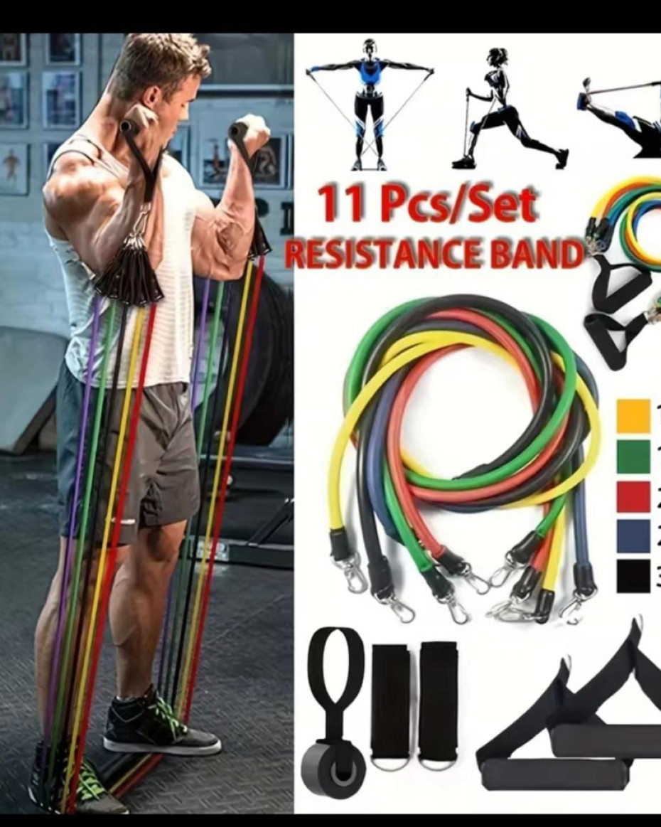 *High Quality Complete Set Fitness Resistance Band for all body parts...comes in a bag and carton.