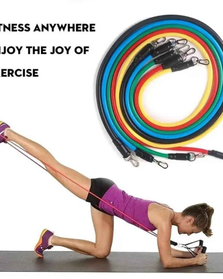 *High Quality Complete Set Fitness Resistance Band for all body parts...comes in a bag and carton.