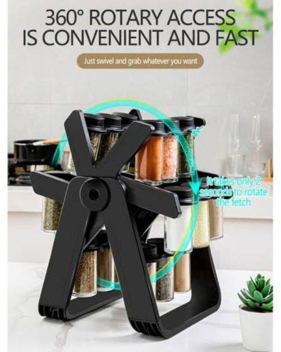 *° ROTATING '18in1' SPICE RACK & CONTAINERS