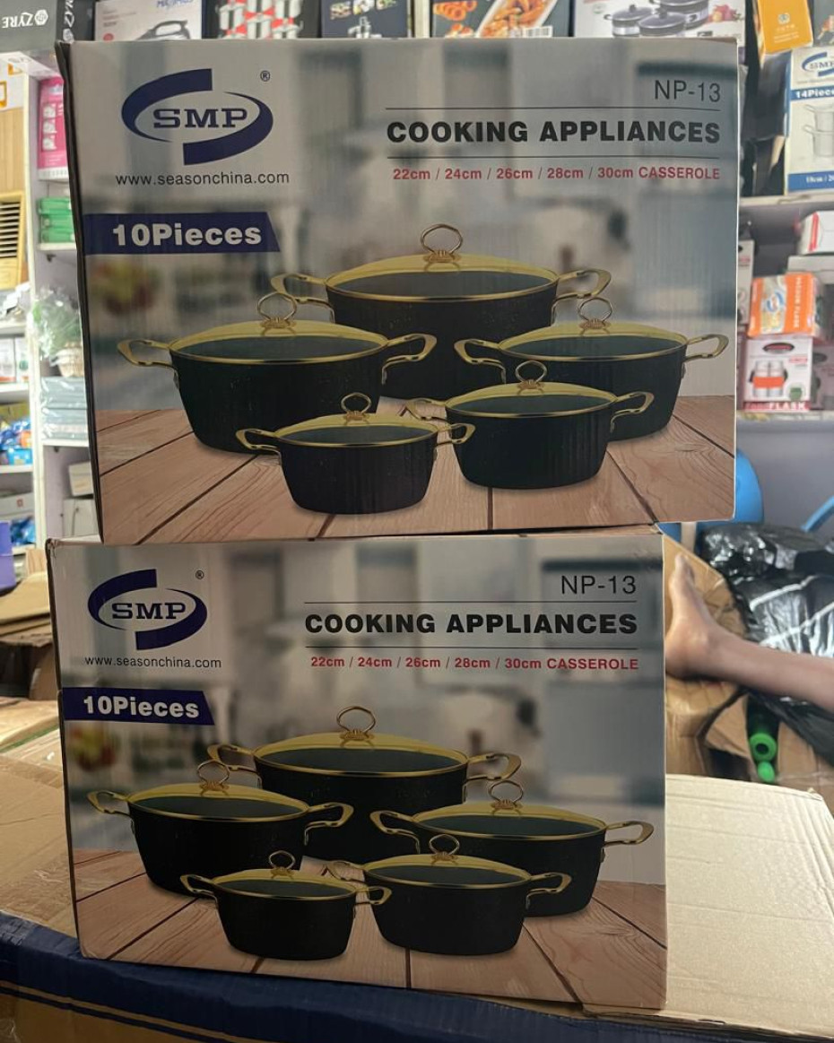 10PCS SET SMP GRANITE COOKWARE SET 22CM24CM26CM28CM AND 30CM BEAUTIFUL POT SETS..