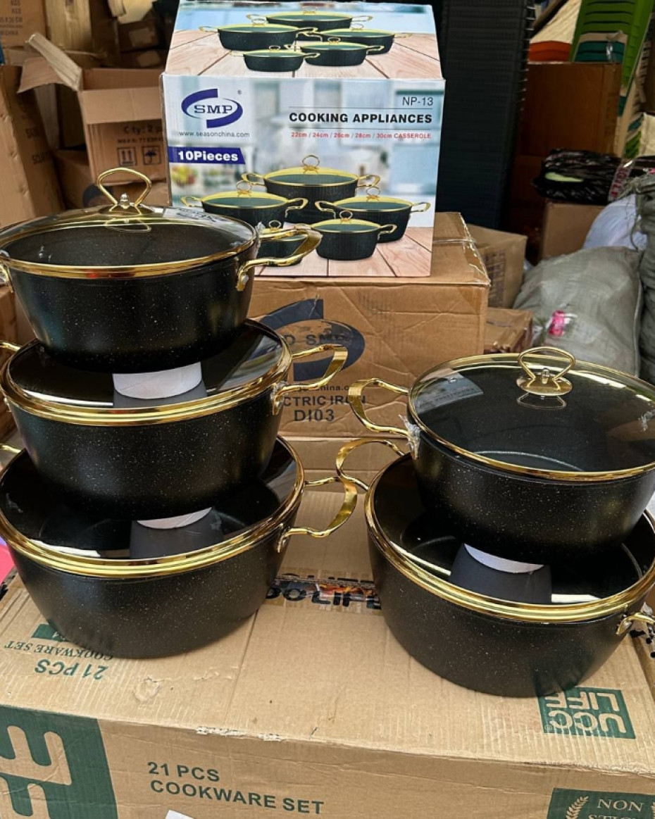 10PCS SET SMP GRANITE COOKWARE SET 22CM24CM26CM28CM AND 30CM BEAUTIFUL POT SETS..