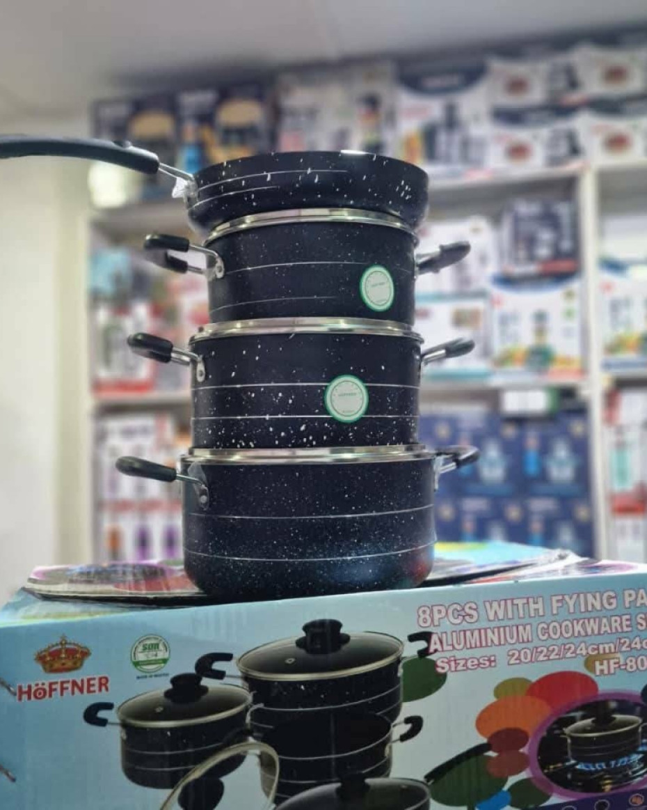 8PCS HOFFNER THICKENED ALUMINUM NONSTICK COOKWAREPOT SET WITH FRYPAN MODEL HF -