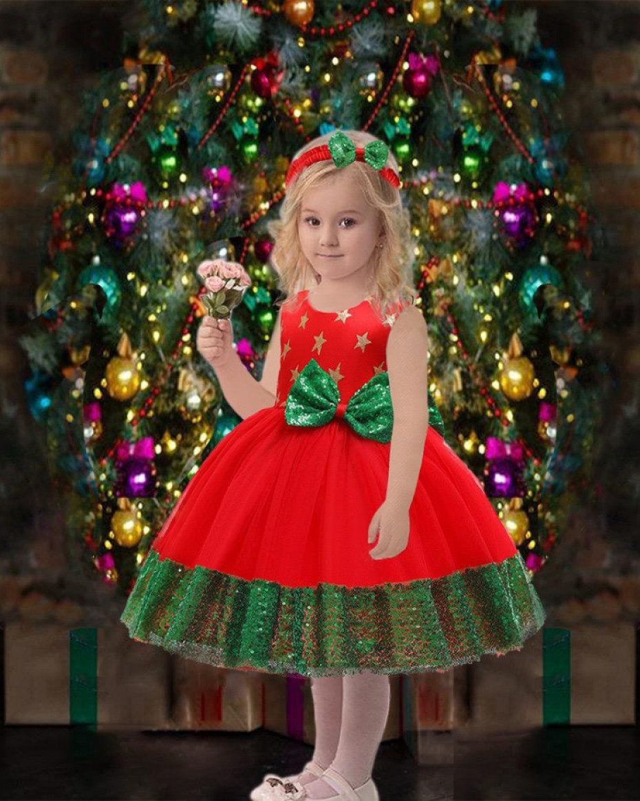 *PRINCESS ZAHRAH EXQUISITE BALL GOWN WITH SEQUENCE BOW & HEAD BAND*