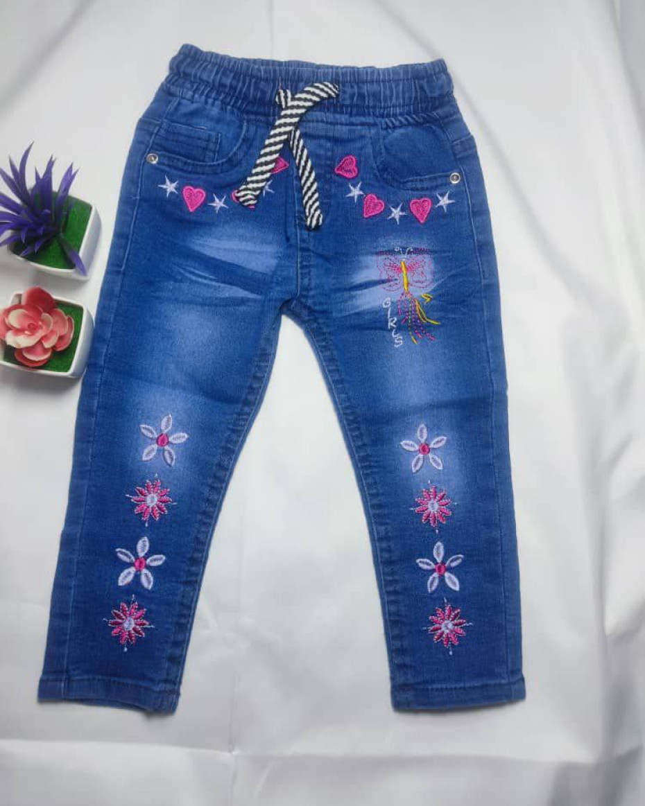 *Quality Flowered design girls jean