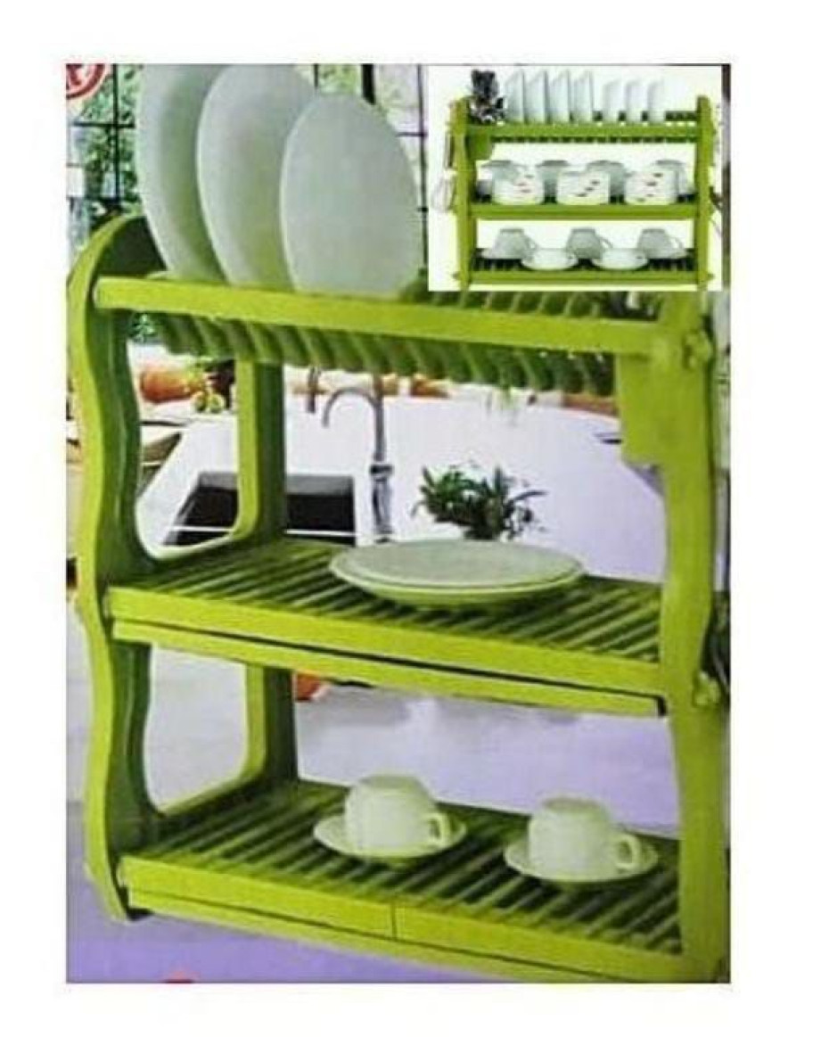 *NON RUSTY 3 STEP PLATE/DISH RACK WITH HOLDER.