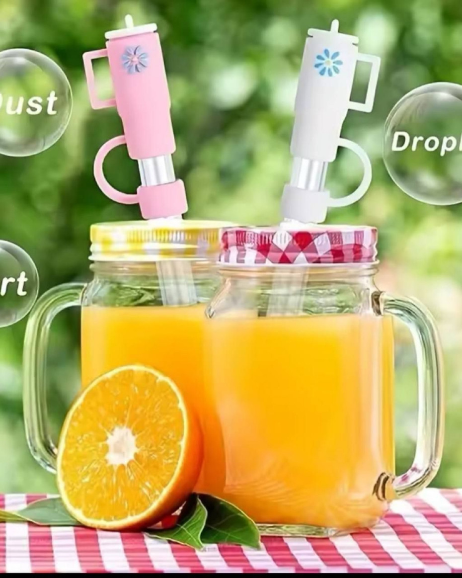 Straw Cover Cap for Stanley Cup Silicone Straw Topper Compatible with Oz Tumbler with Handle 10mm Straw Tip Covers..