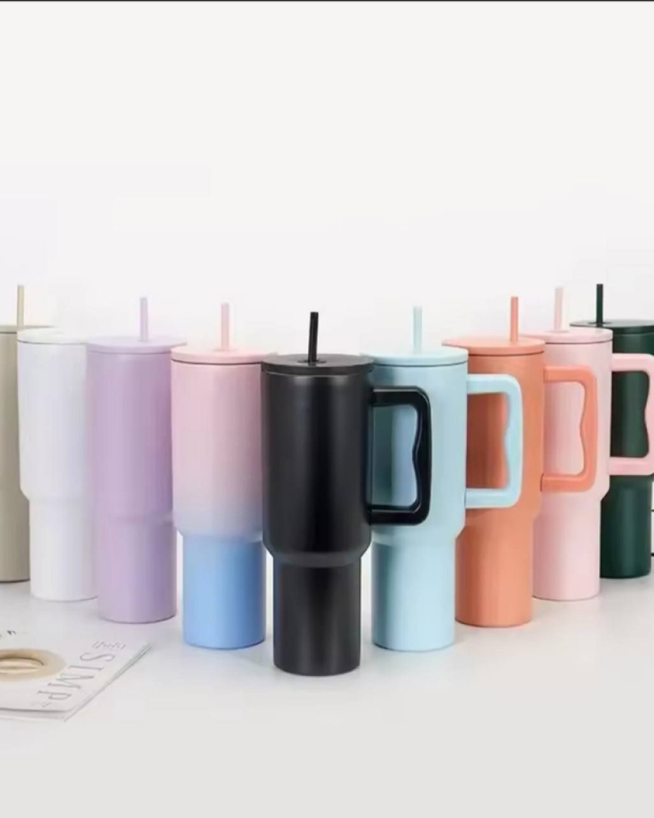 *HOT & COLD LARGE CAPACITY INSULATED STAINLESS STRAW CUP